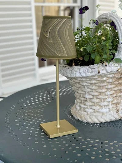 Sage Marblelized Paper Shade