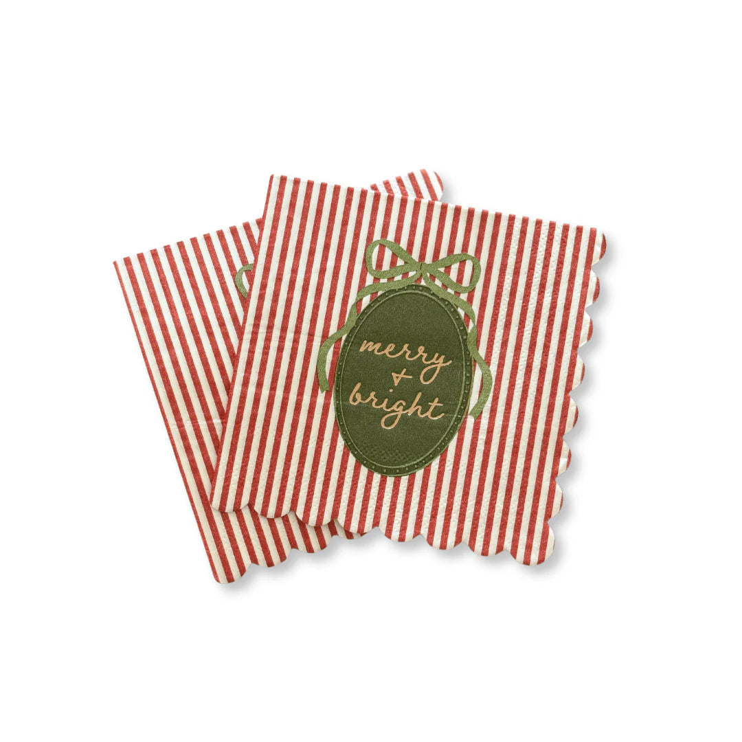 Holiday Scalloped Beverage Napkins