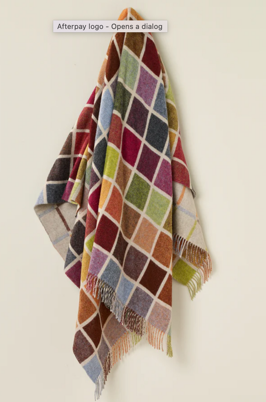 Multiblock Beige Blanket
