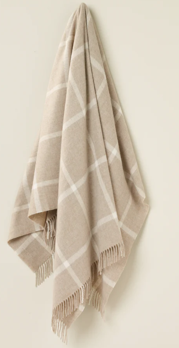 Windowpane Beige Blanket