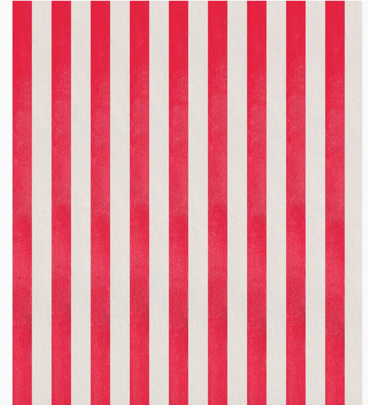 Red Stripe Linen Tablecloth 56x95