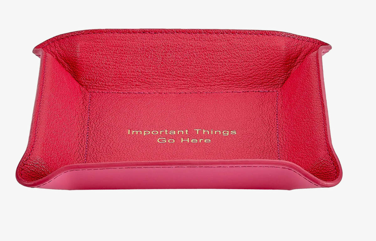 Leather Catchall with Phrase