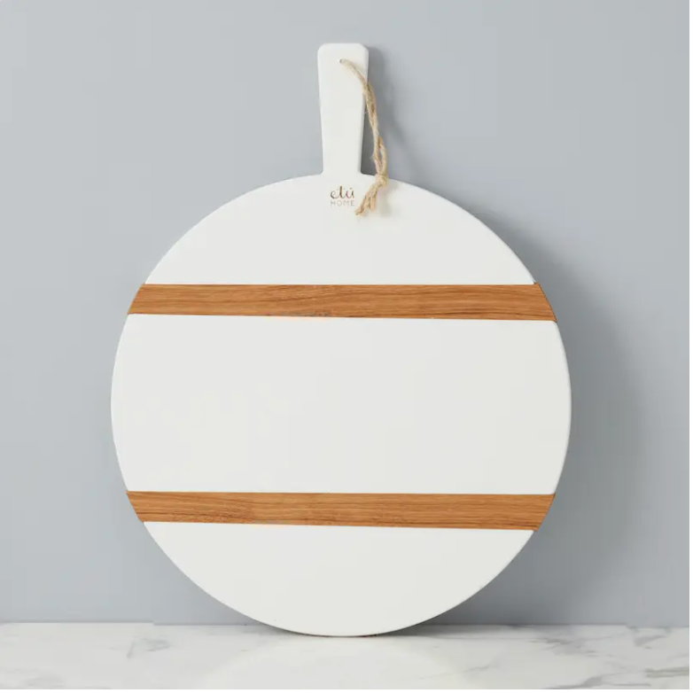 Mod Charcuterie Cheese Board, Medium Round, White
