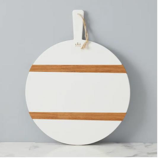 Mod Charcuterie Cheese Board, Medium Round, White