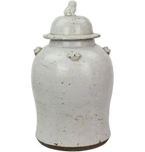 Vintage White Temple Jar Large