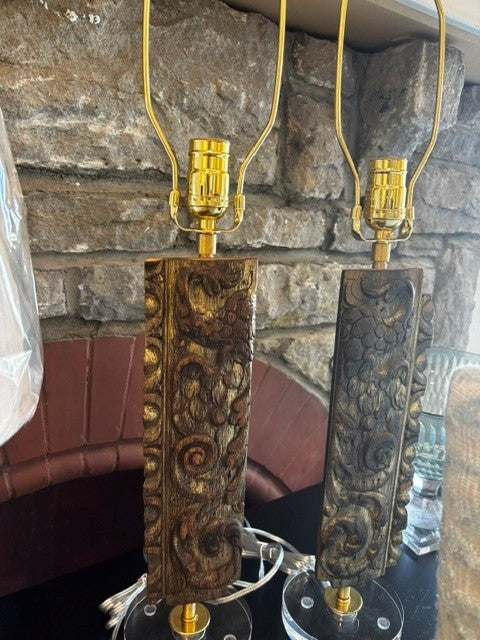 Wood Scroll Lamp