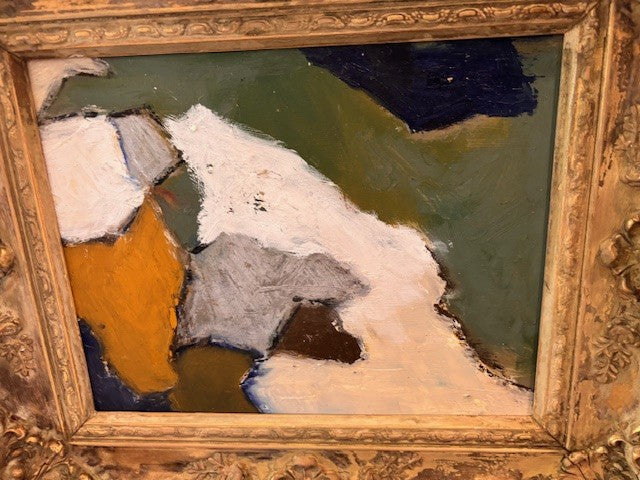 Yellow White Olive Abstract